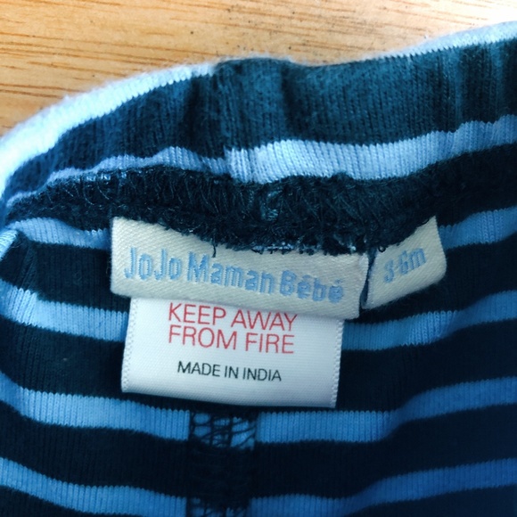 🧸 SALE! (5/$15, 8/$22, 12/$30) JoJo Maman Bebe baby legging 3-6m blue stripe - Picture 3 of 4